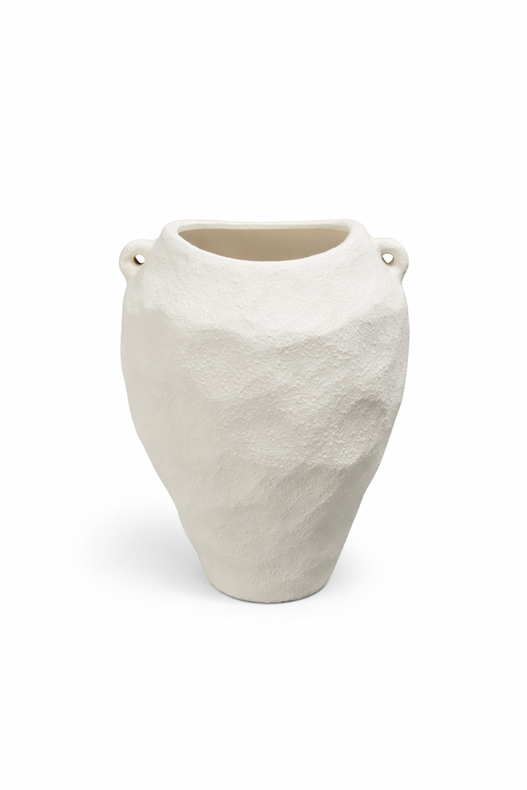 Vaso in ceramica bianco effetto pietra