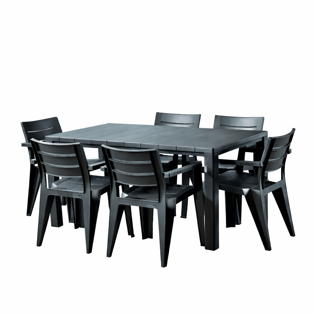 Set Julie con tavolo da giardino + 6 sedie Julie Keter - Perrone Shop