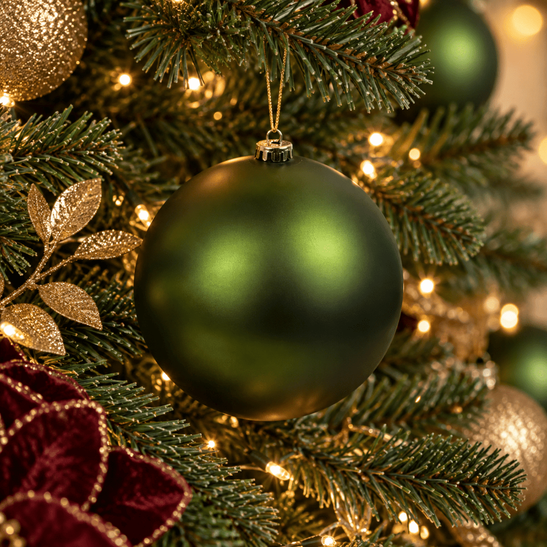 Palla di natale verde rosmarino satinata | Mercury - Perrone Shop