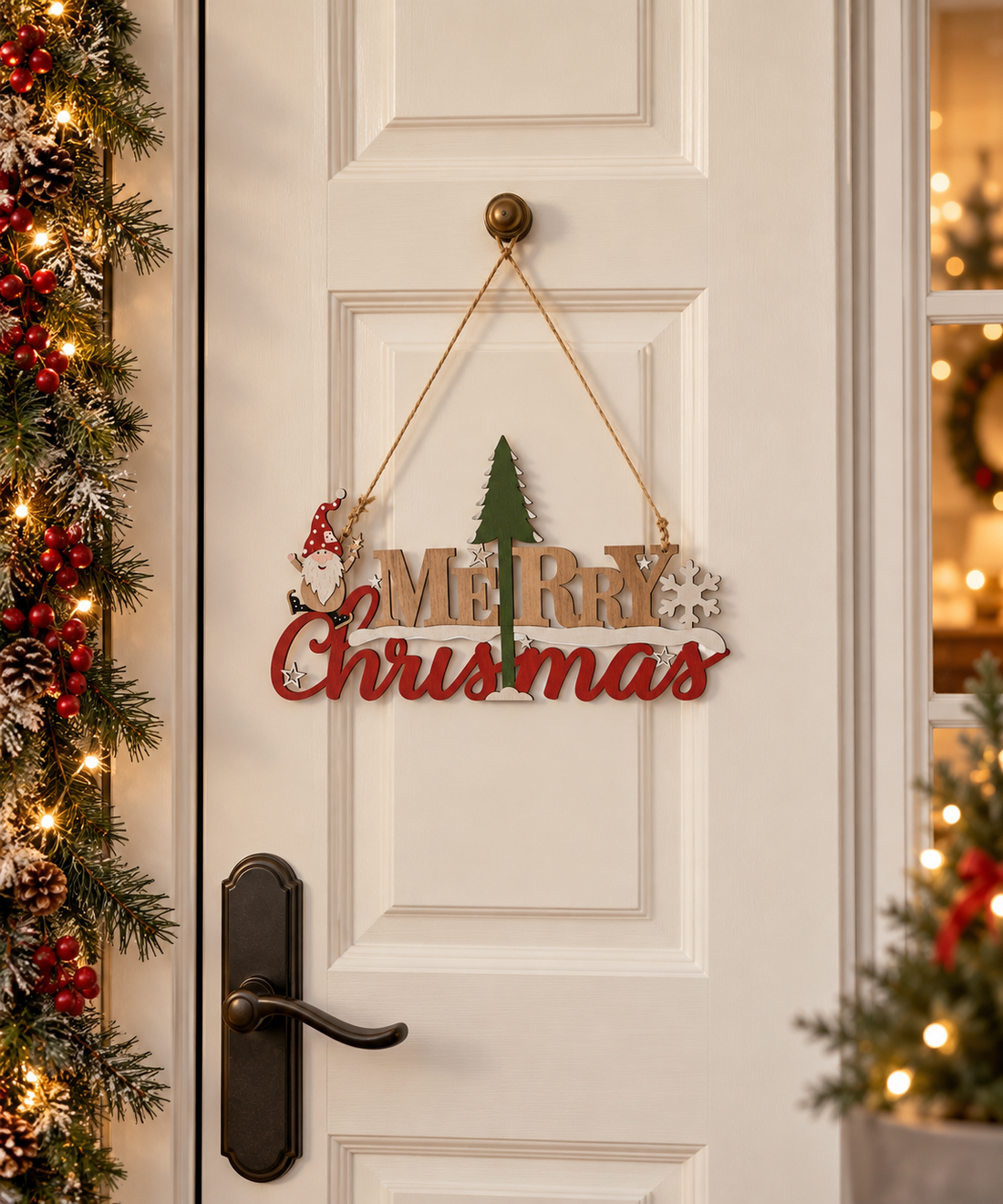 Dietroporta Merry Chritmas in legno | Mercury
