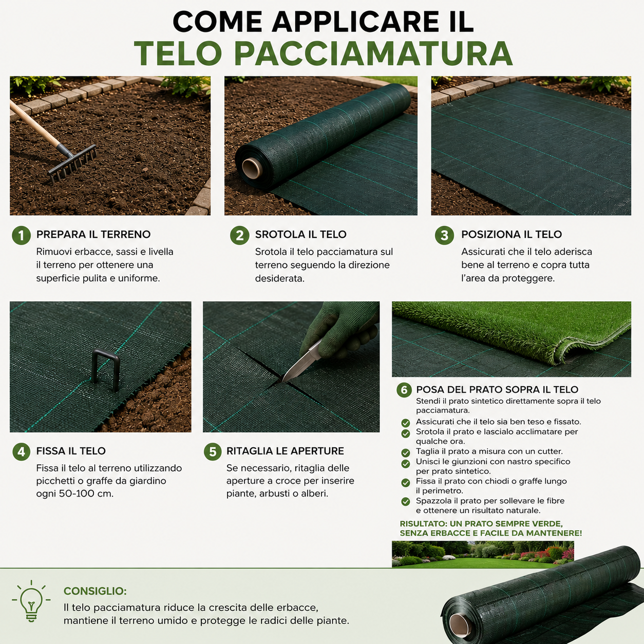 Telo Pacciamatura Verde Professionale 100m