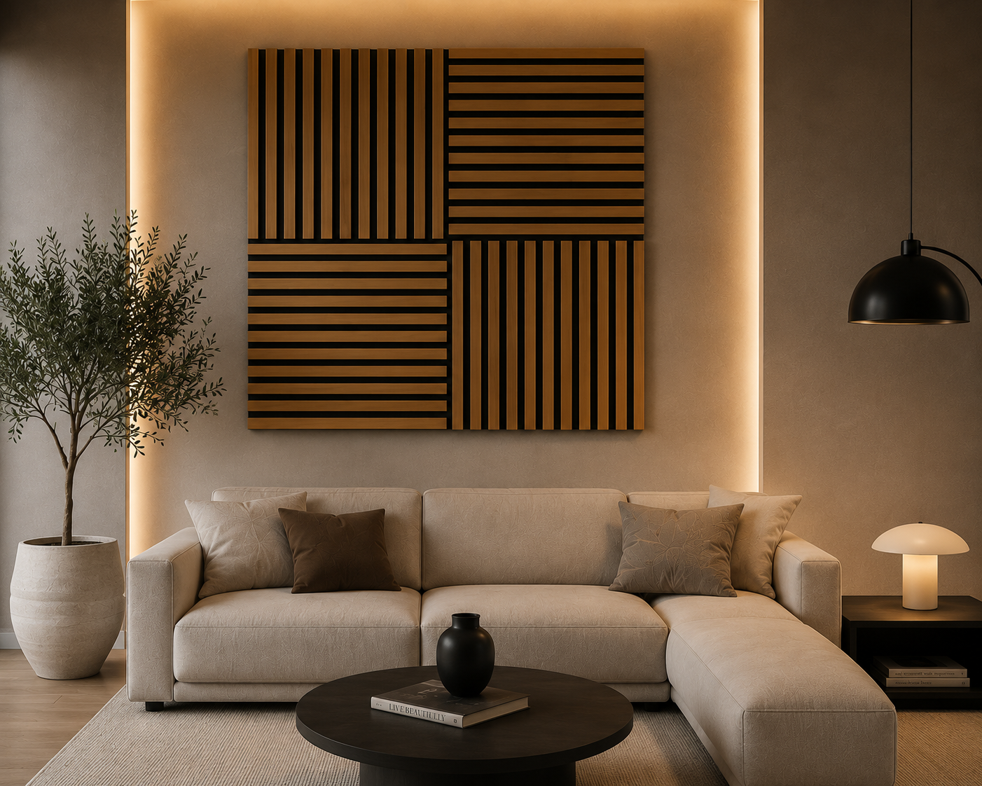 Set 4 Pannelli 60x60cm Decorativi Effetto Legno con Doghe Verticali | OX Zeroper