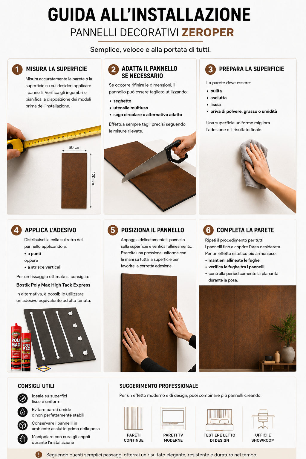 Set 6 Pannelli Effetto Metallo Corten Decorativo 60x120 cm | OX Zeroper