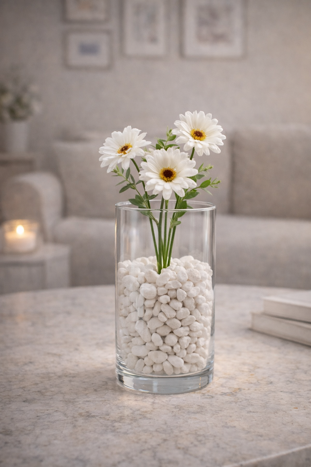 Sassi piccoli per decorazione 1000gr Bianco