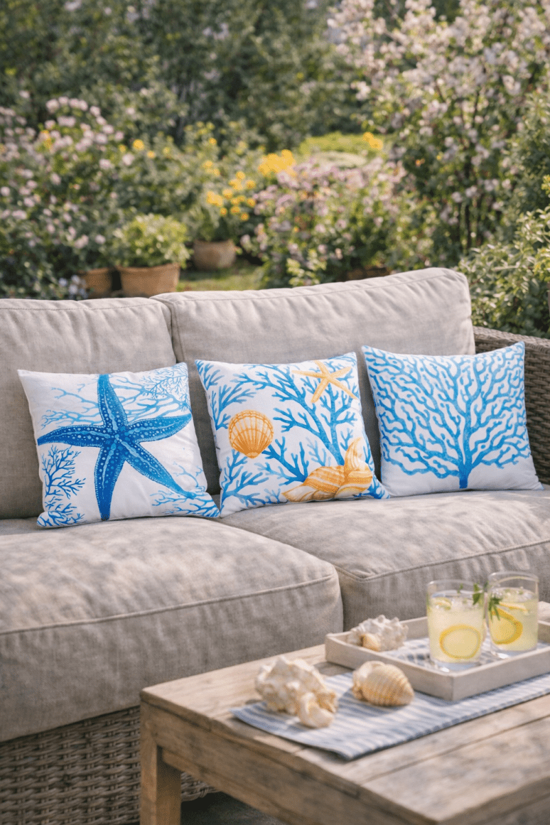 Cuscino in microfibra a tema marino 40X40cm - Perrone Shop