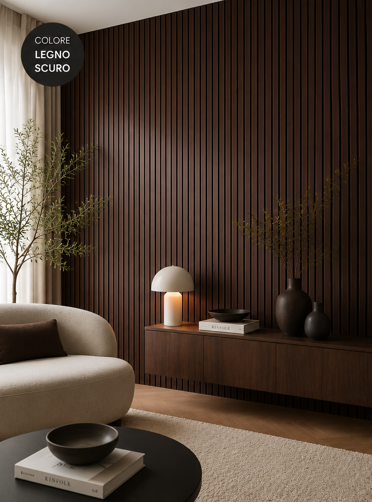 Set 10 Pannelli Decorativi effetto legno dogato in PVC H280x30x1cm | OX Zeroper