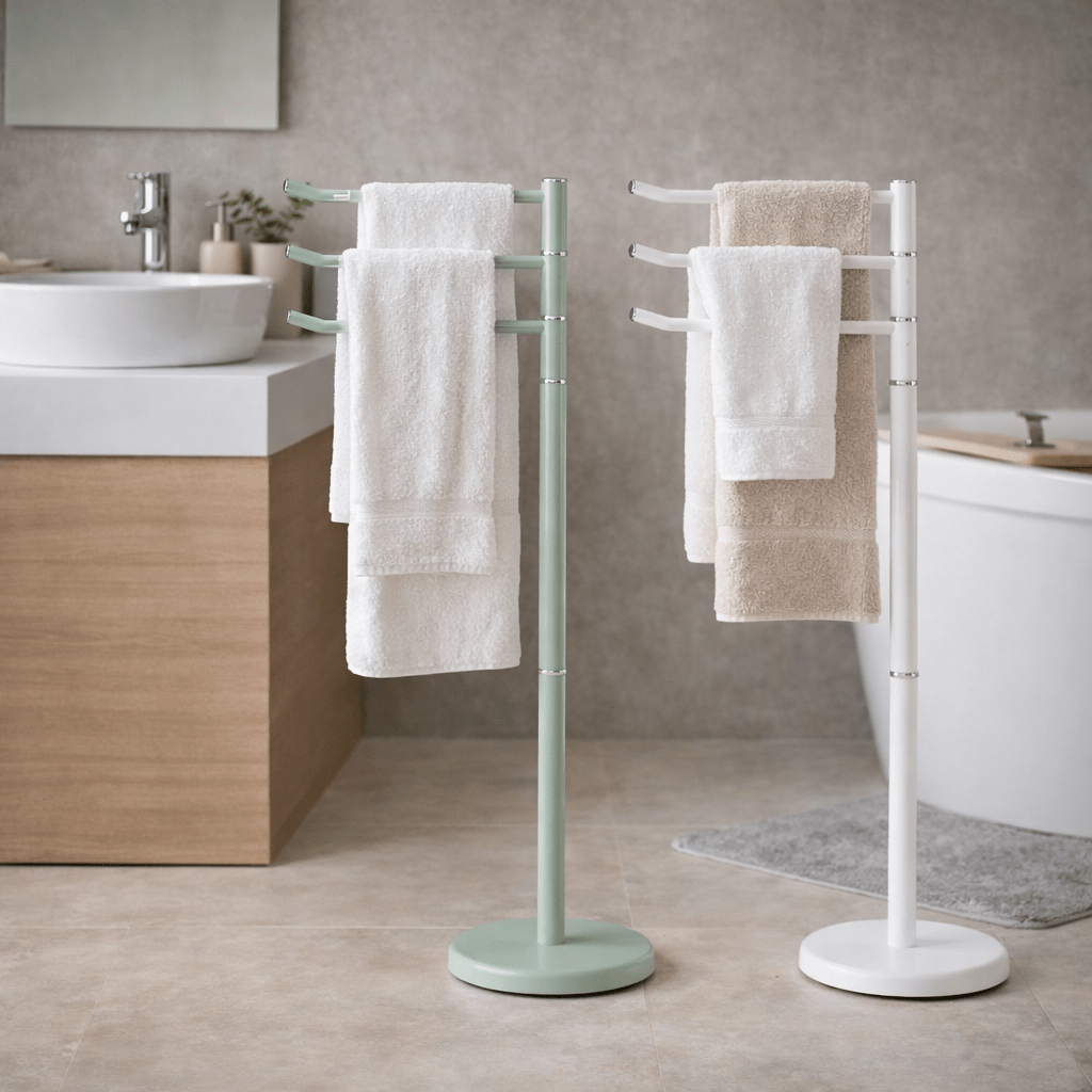Porta asciugamani Pairy in metallo a tre posti H.87cm - Perrone Shop