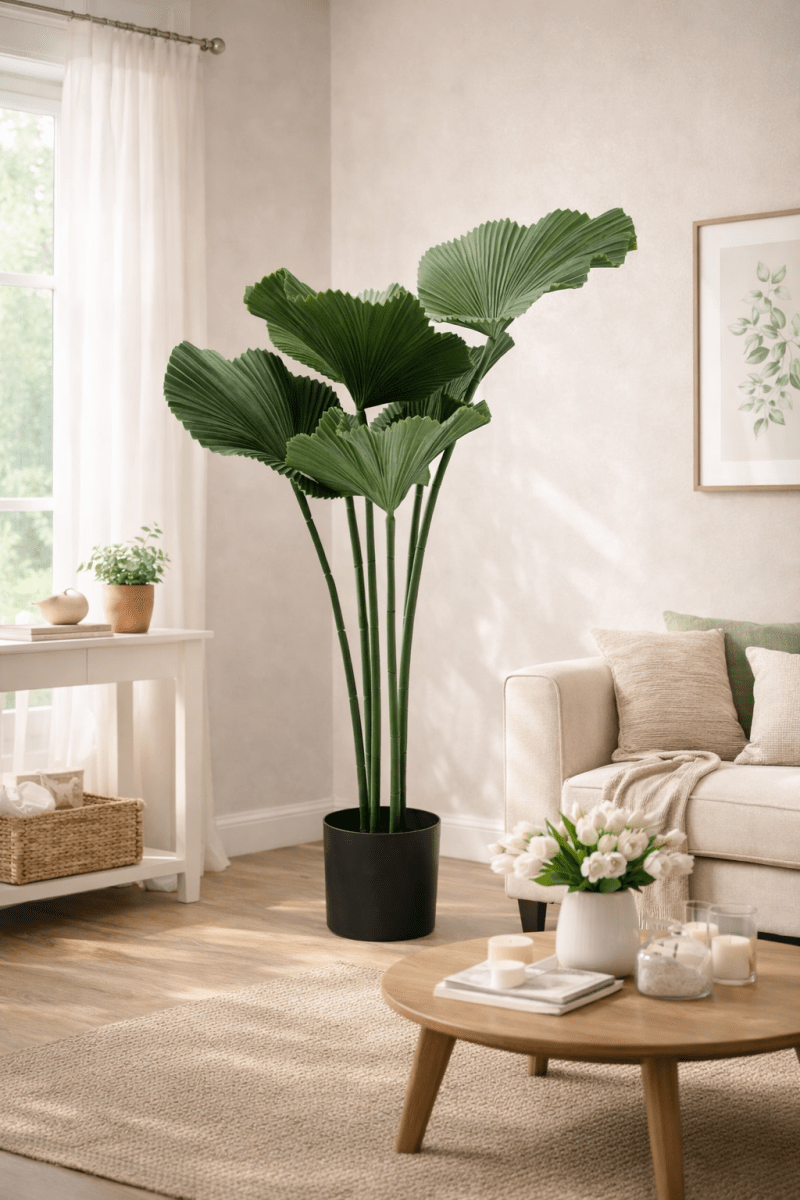 Palma verde in PVC H.87cm - Perrone Shop