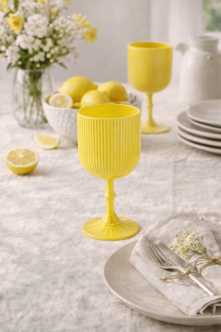 Vasetto decorativo giallo H17cm - Perrone Shop