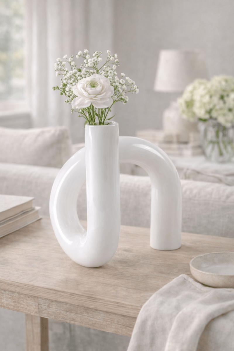 Vasetto bianco lucido in vetro - Perrone Shop