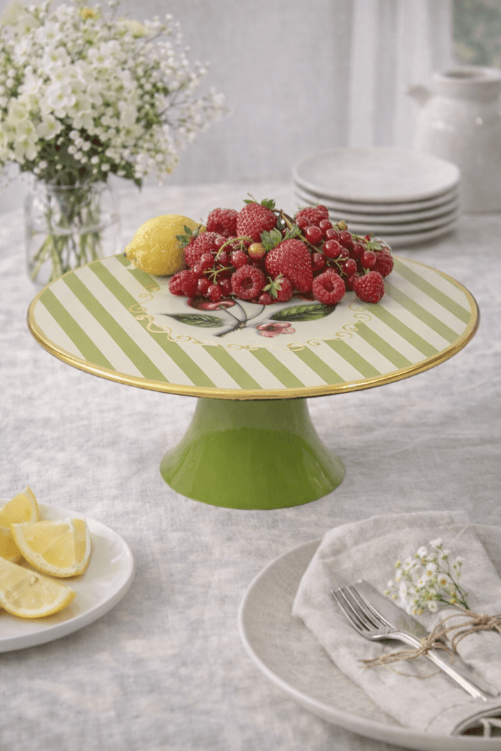 Alzatina con decorazione ciliegie in PVC - Perrone Shop