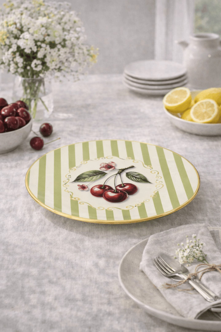 Sottopiatto con decorazioni ciliegie in PVC D.33CM - Perrone Shop