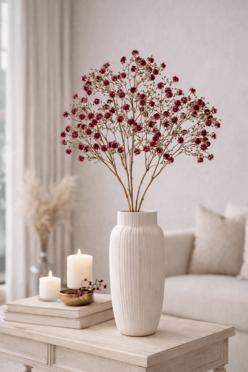 Stelo artificiale Gypsophila oro e Bordeaux H.6 cm | EDG - Perrone Shop