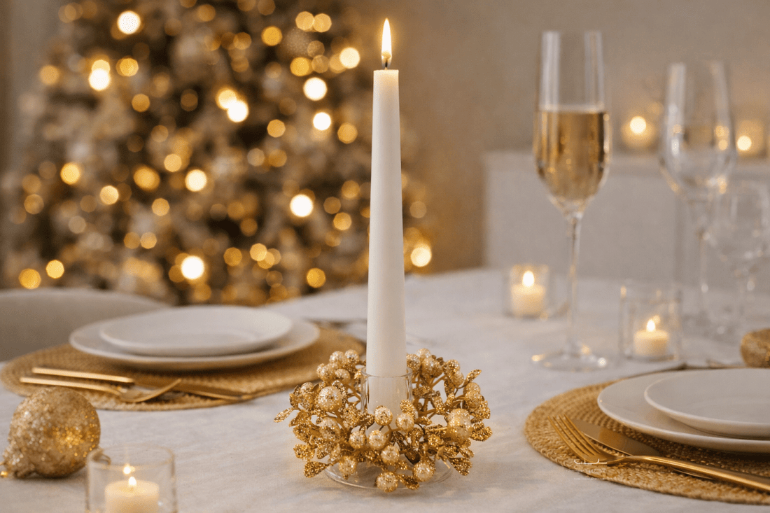 Girocandela con bacche oro con foglie d.9cm | EDG - Perrone Shop