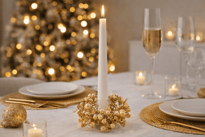 Girocandela con bacche oro con foglie d.9cm | EDG - Perrone Shop