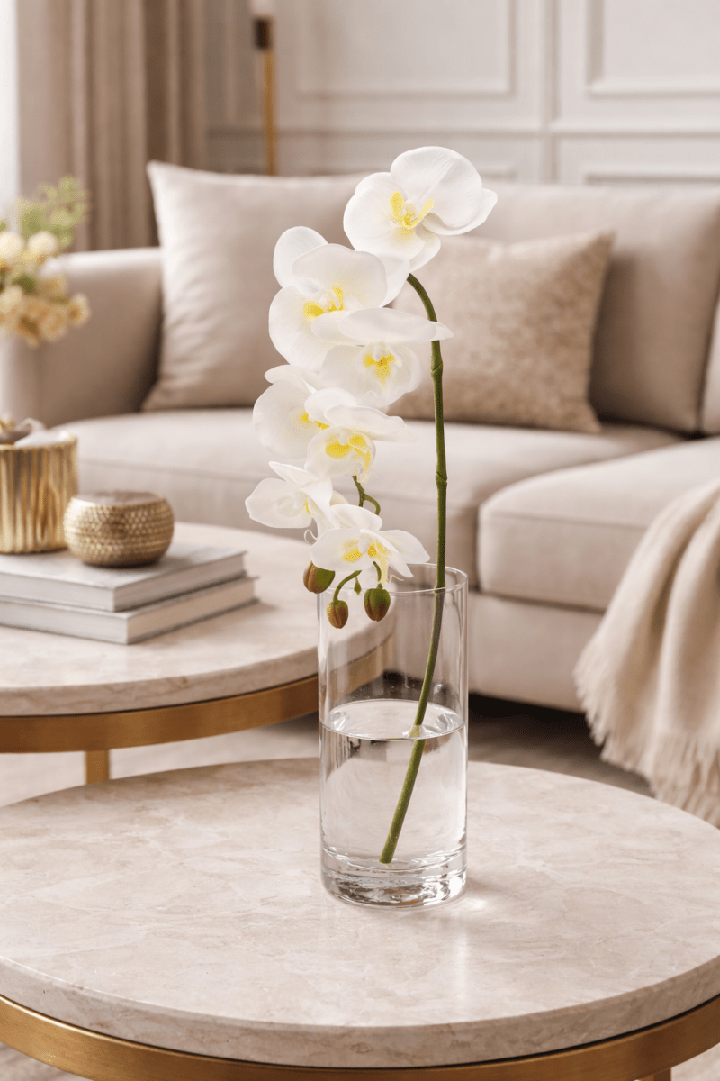Orchidea artificiale Phalaenopsis Olisramo bianco x7 H85| EDG - Perrone Shop