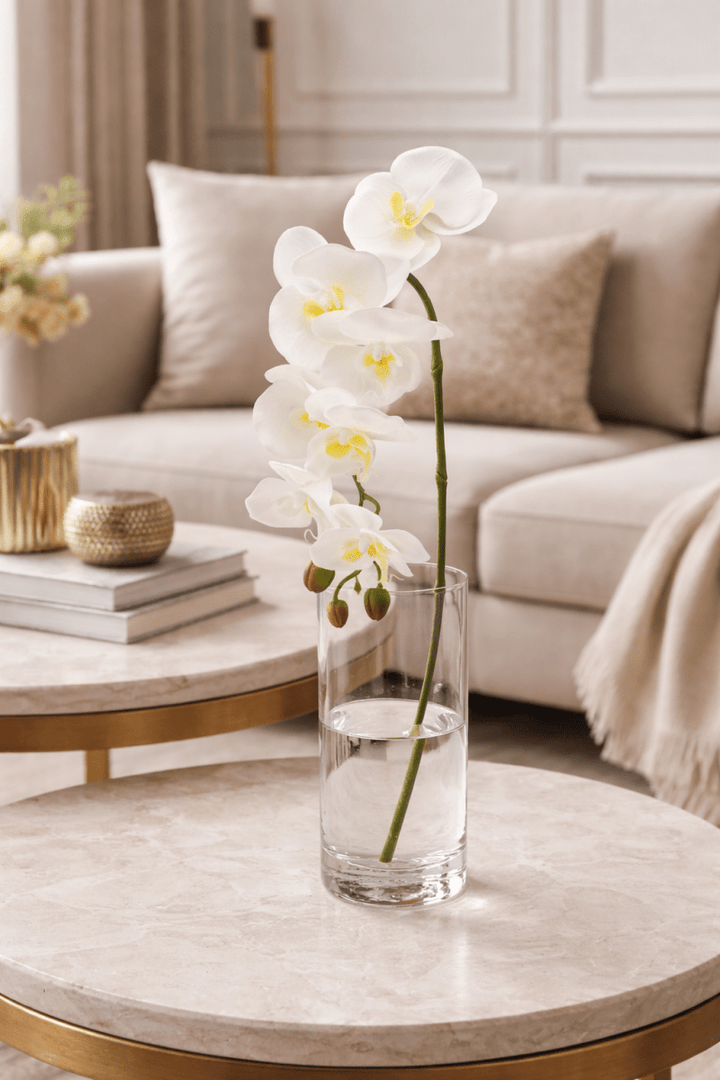 Orchidea artificiale Phalaenopsis Olisramo bianco x7 H85| EDG - Perrone Shop