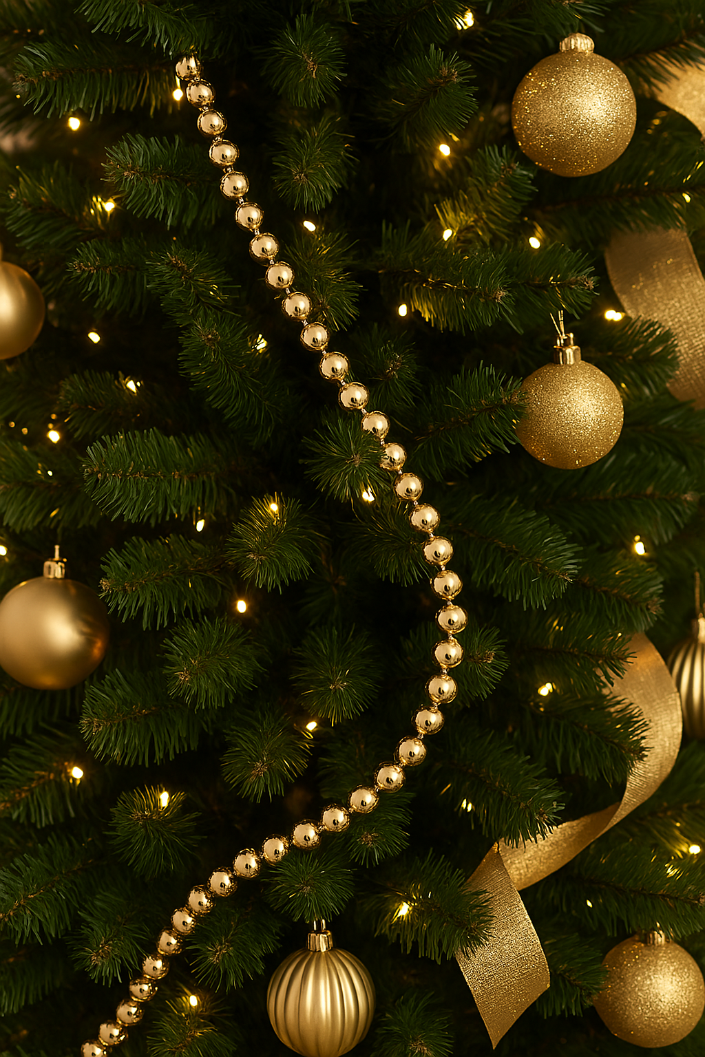 Ghirlanda palle oro in plastica