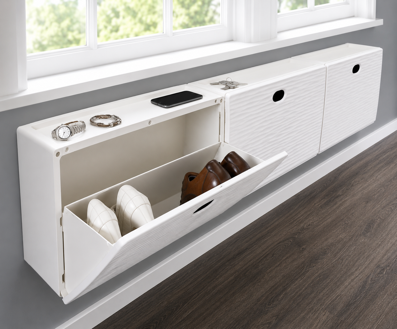 Scarpiera Wave Tris Mix 3 Ante Ribalta 9 Paia di Scarpe | DomoLiving