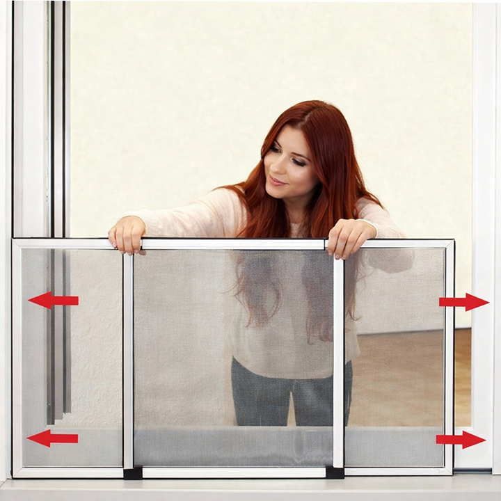 Zanzariera Estensibile Marrone per Finestre – Protezione Regolabile e Senza Fori,Facile da istallare