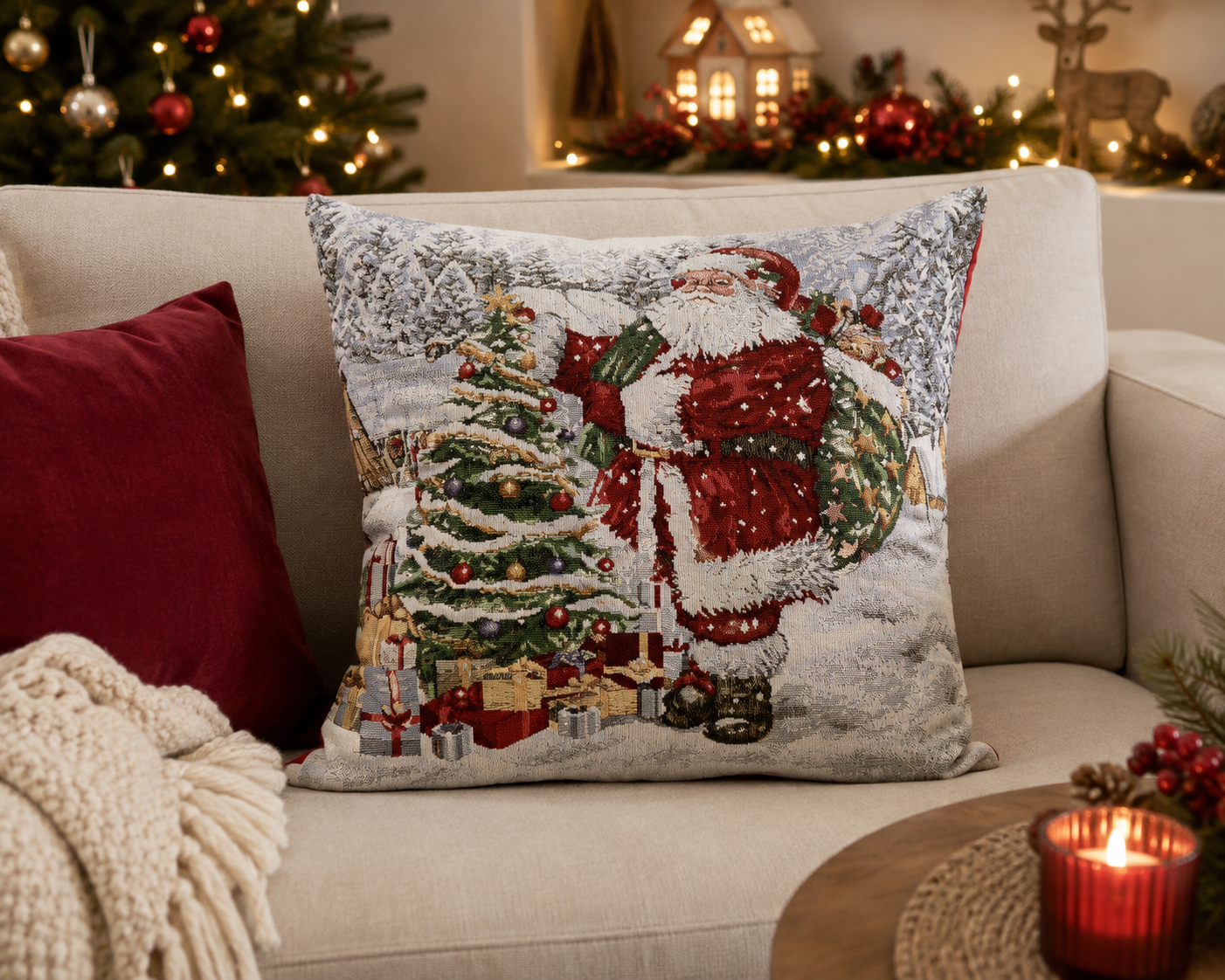 Cuscino natalizio Babbo Natale 45X45cm | Mercury