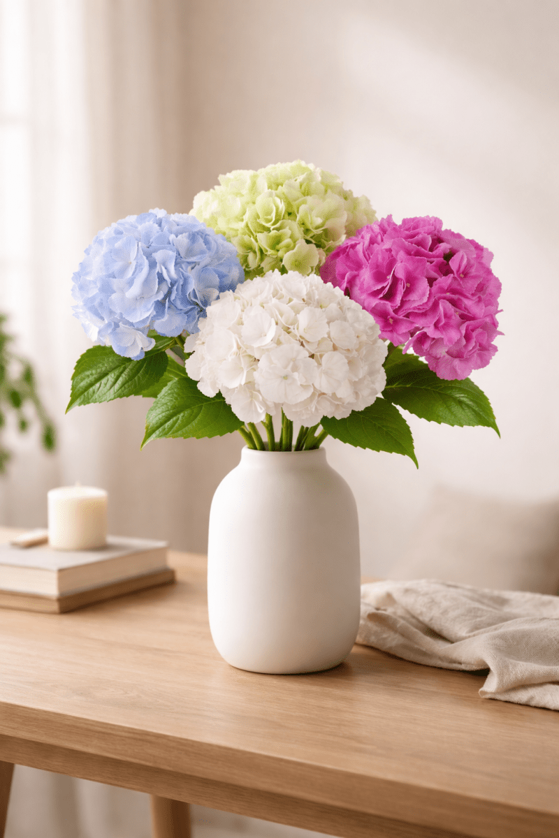 Ramo Ortensia artificiale H60cm - Perrone Shop