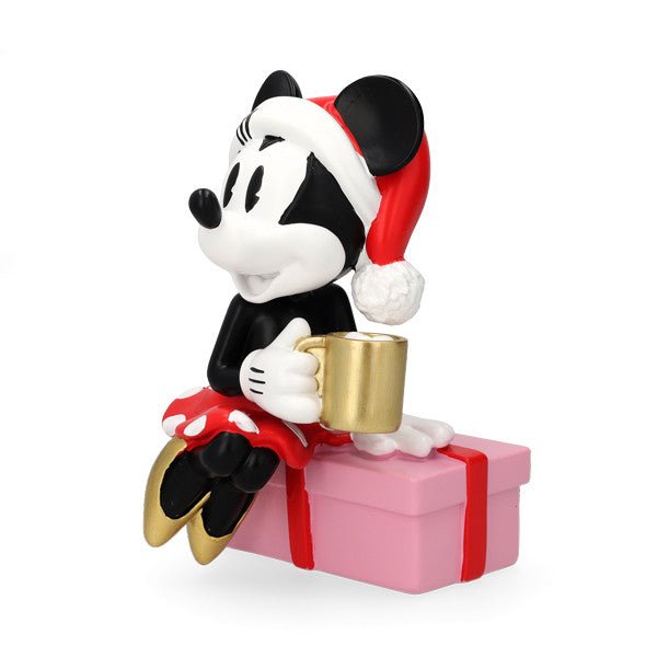 Statua decorativa natalizia Minnie con tazza Kurt Adler - Perrone Shop