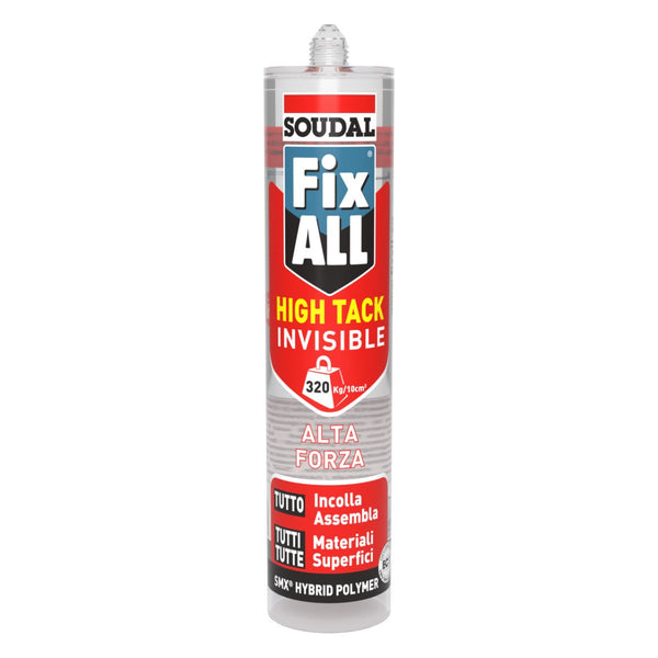 Soudal Adesivo Trasparente ad Alta Presa Fix ALL High Tack Invisible - Perrone Shop
