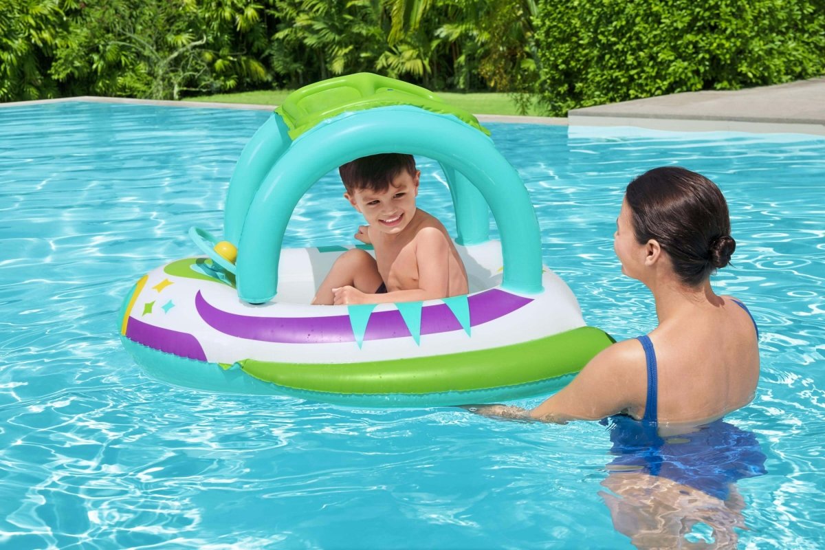 Canotto Gonfiabile Bambini con Parasole e Volante Bestway 34149 – Gioco Acqua Piscina - Perrone Shop