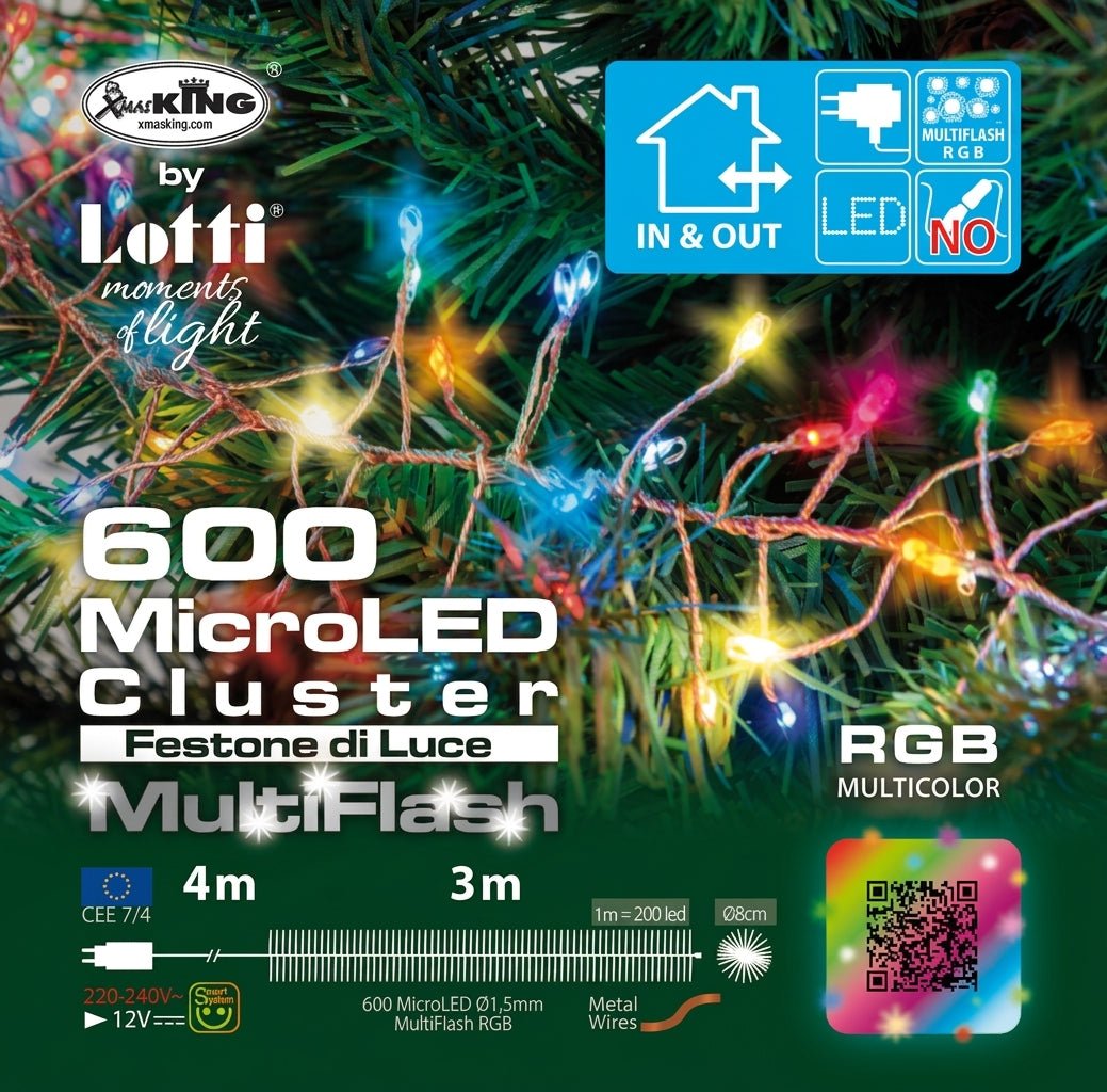 Catena Luminosa 600 MicroLED RGB Multiflash 3 m Lotti - Perrone Shop