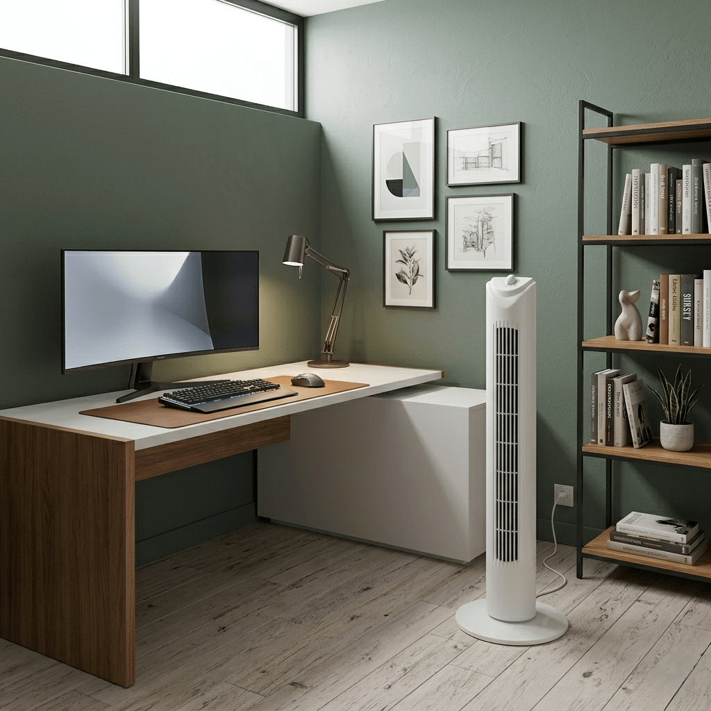 Ventilatore a Torre Silenzioso Bianco con Oscillazione e Timer - Perrone Shop
