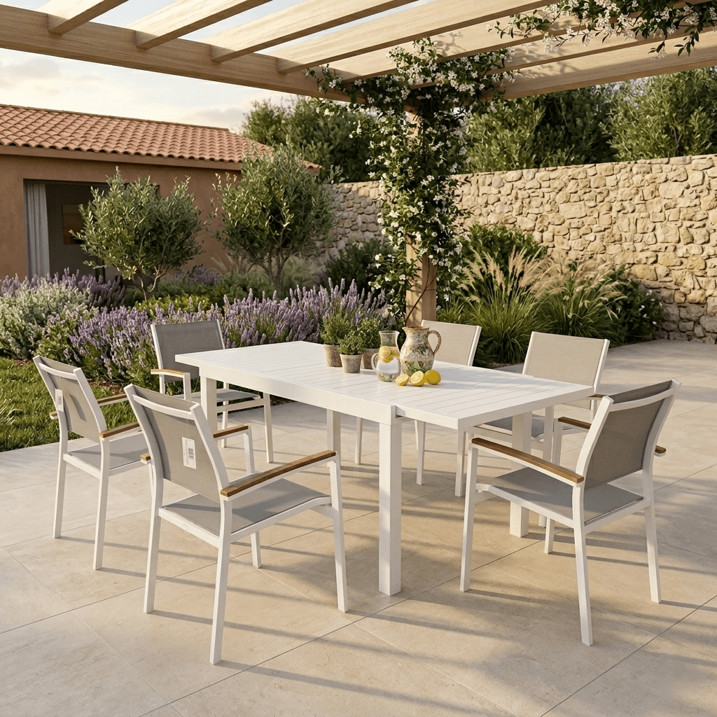 Set da giardino allungabile Zeus con 6 sedie Era | Xone - Perrone Shop