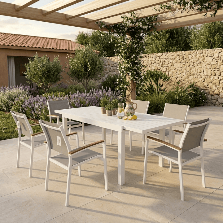 Set da giardino allungabile Zeus con 6 sedie Era | Xone - Perrone Shop