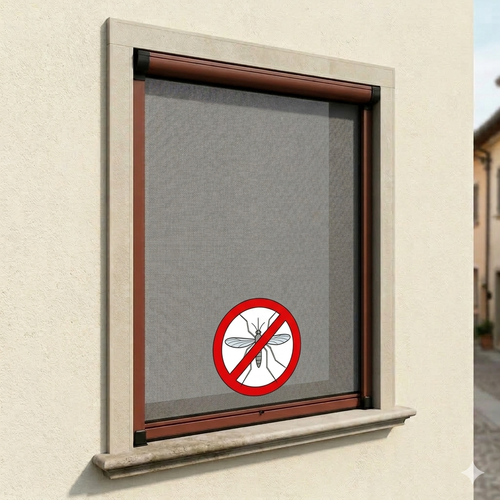 Zanzariera a Rullo Marrone per Finestra – Stop a Zanzare e Insetti in Casa