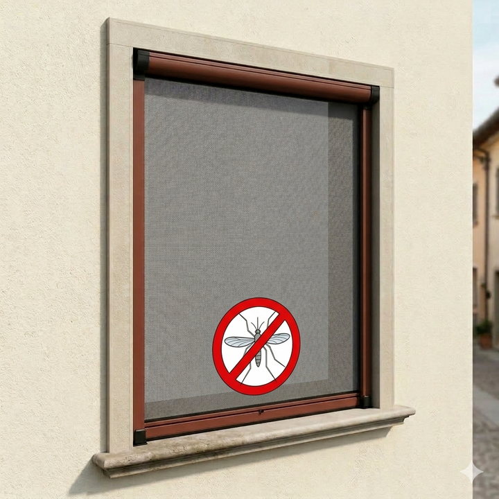 Zanzariera a Rullo Marrone per Finestra – Stop a Zanzare e Insetti in Casa