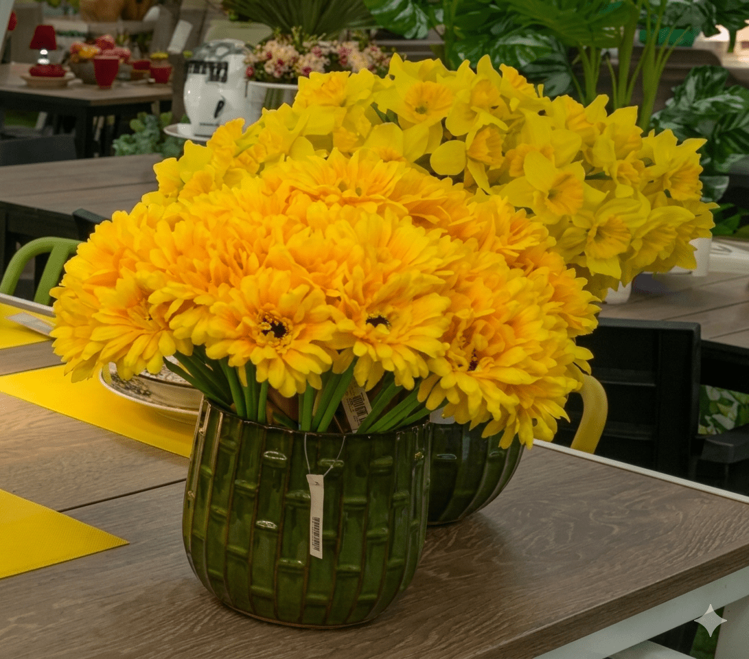 Vaso simil Bamboo verde in ceramica EDG - Perrone Shop