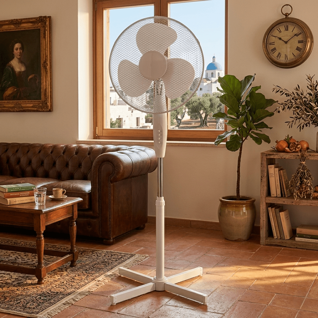 Ventilatore a piantana 3 pale bianco - Perrone Shop