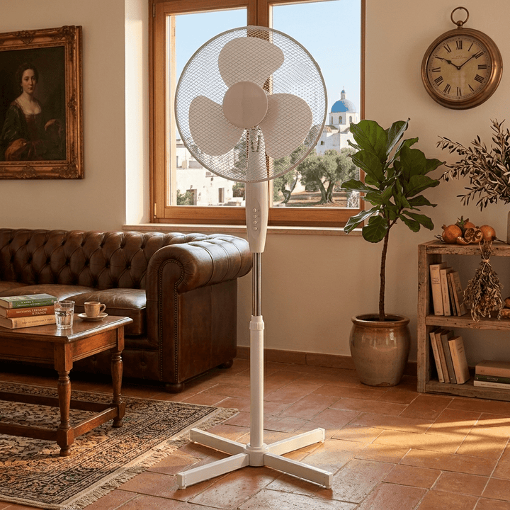 Ventilatore a piantana 3 pale bianco - Perrone Shop