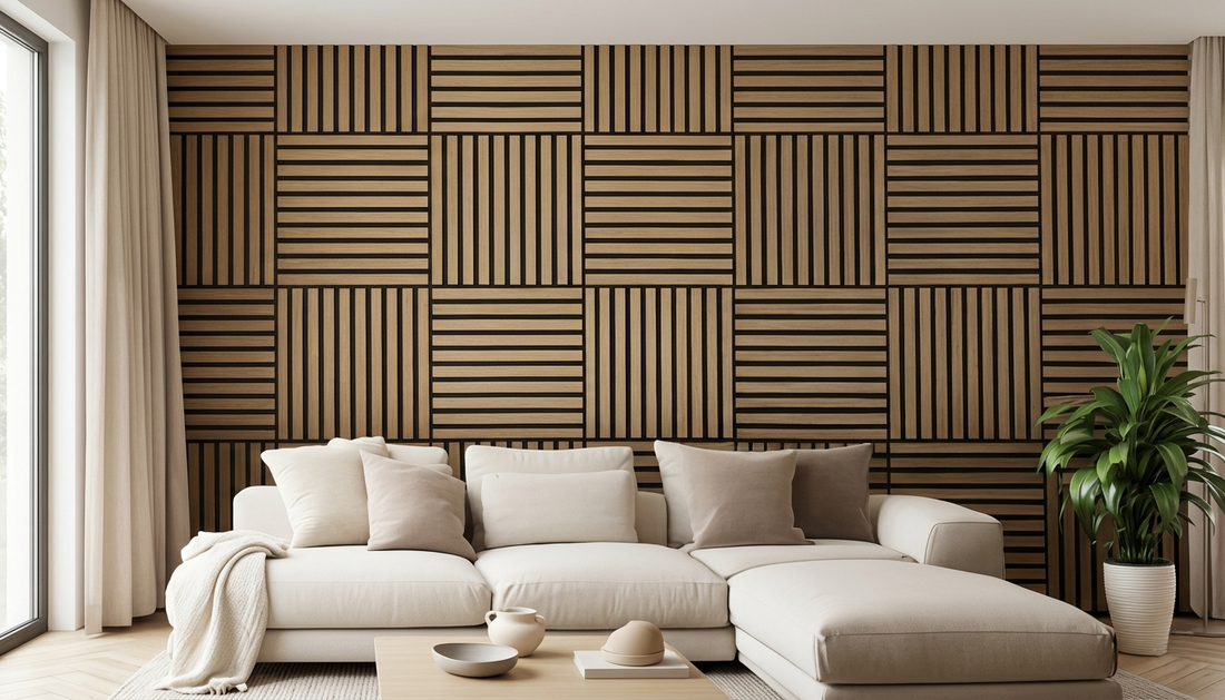 Set 4 Pannelli 60x60cm Decorativi Effetto Legno con Doghe Verticali | OX Zeroper
