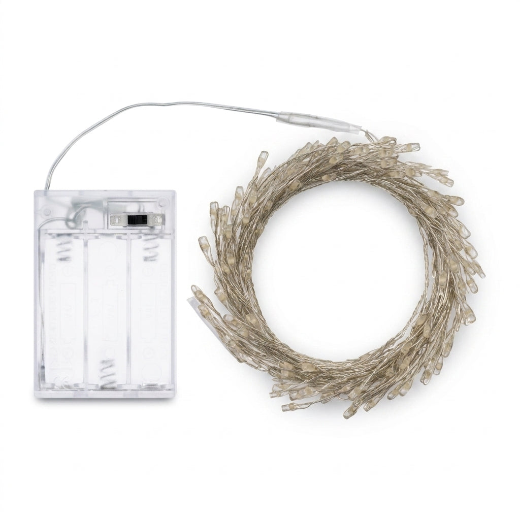 Catena Luminosa MiniCluster 150 MicroLED Bianco Caldo 3 m a Batteria | Lotti