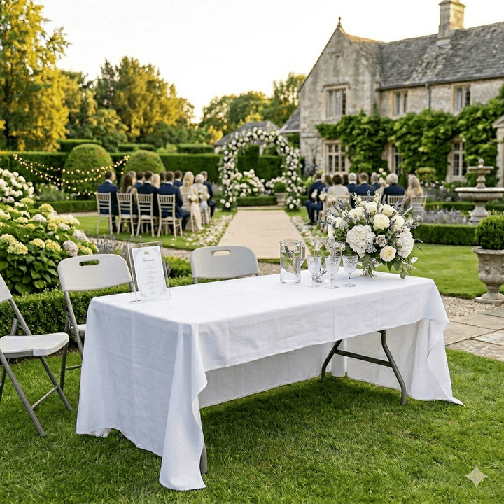Tavolo da giardino con gambe richiudibili bianco Catering Xone - Perrone Shop