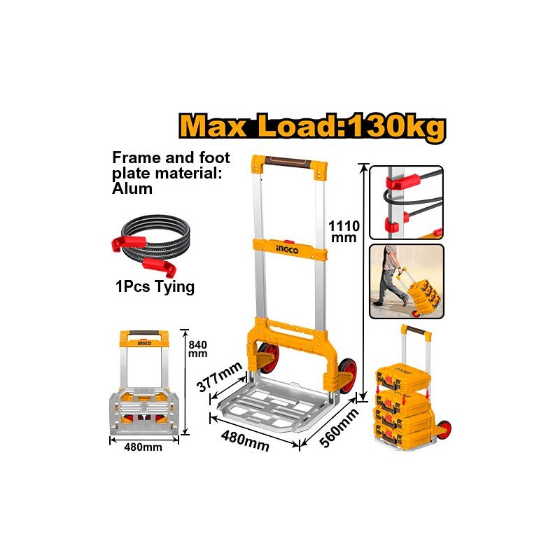 Carrello a Mano pieghevole MAX 130KG - Perrone Shop