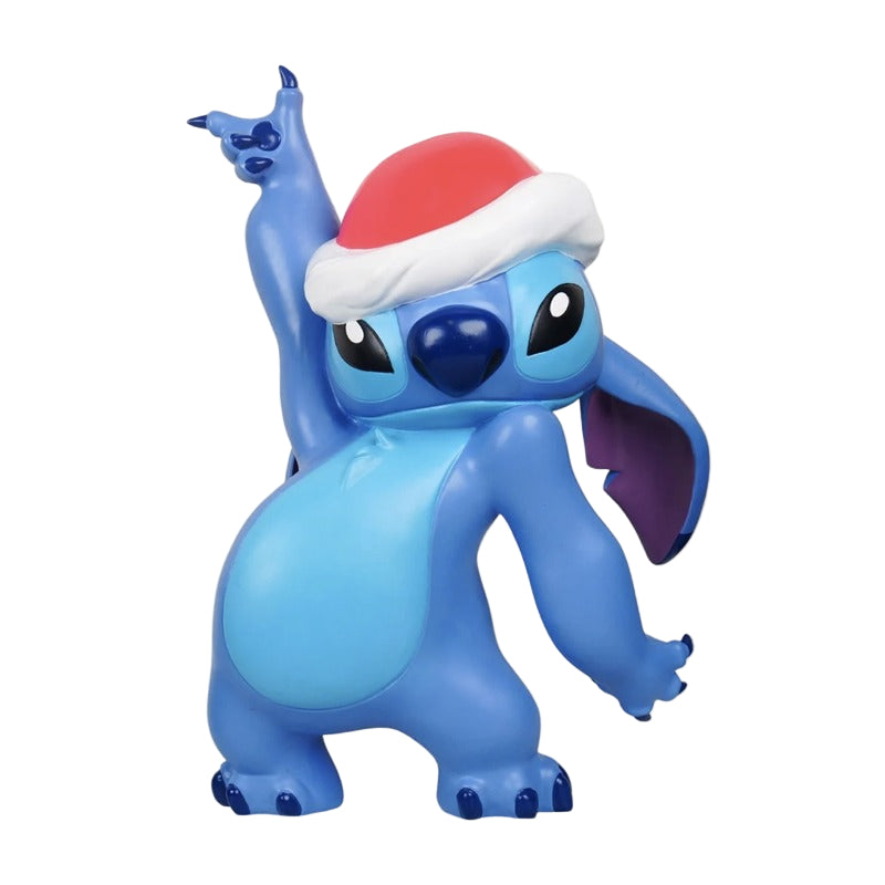 Statuetta Stitch Con Cappello da Babbo Natale