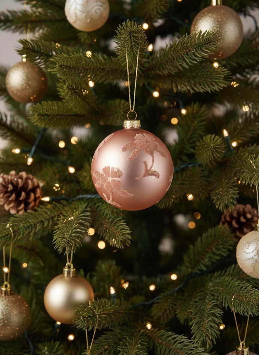Palla di Natale in Vetro Velvet Rosa - Perrone Shop