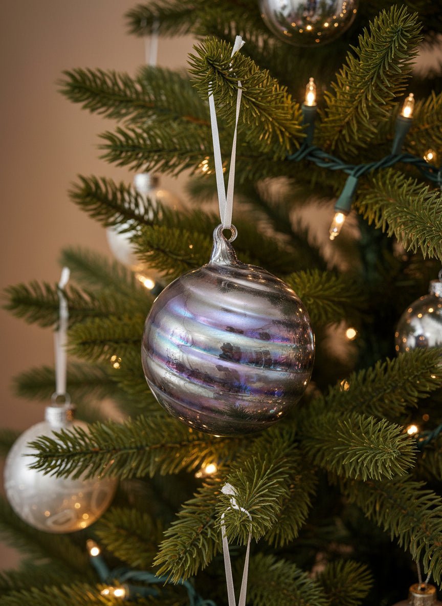 Palla di Natale Vetro Spiral – Ø12 cm - Perrone Shop