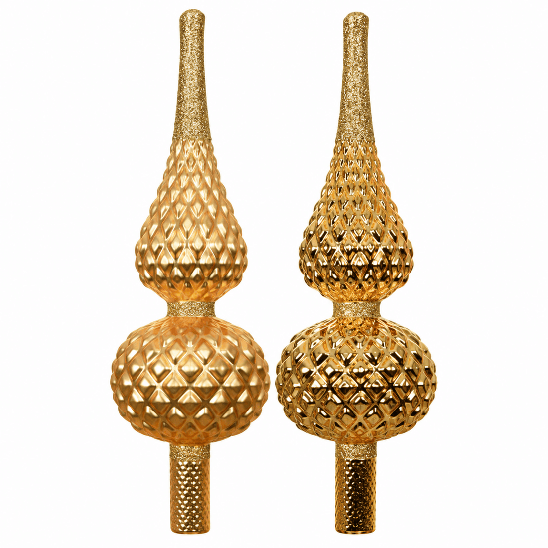 PUNTALE VETRO MATT GLITTER ORO D.8,7XH.30,5CM - Perrone Shop