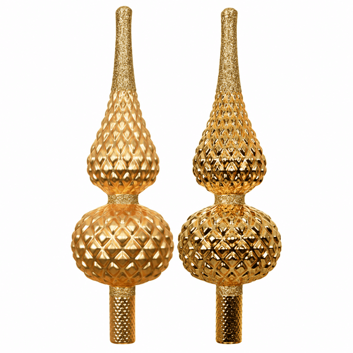 PUNTALE VETRO MATT GLITTER ORO D.8,7XH.30,5CM - Perrone Shop