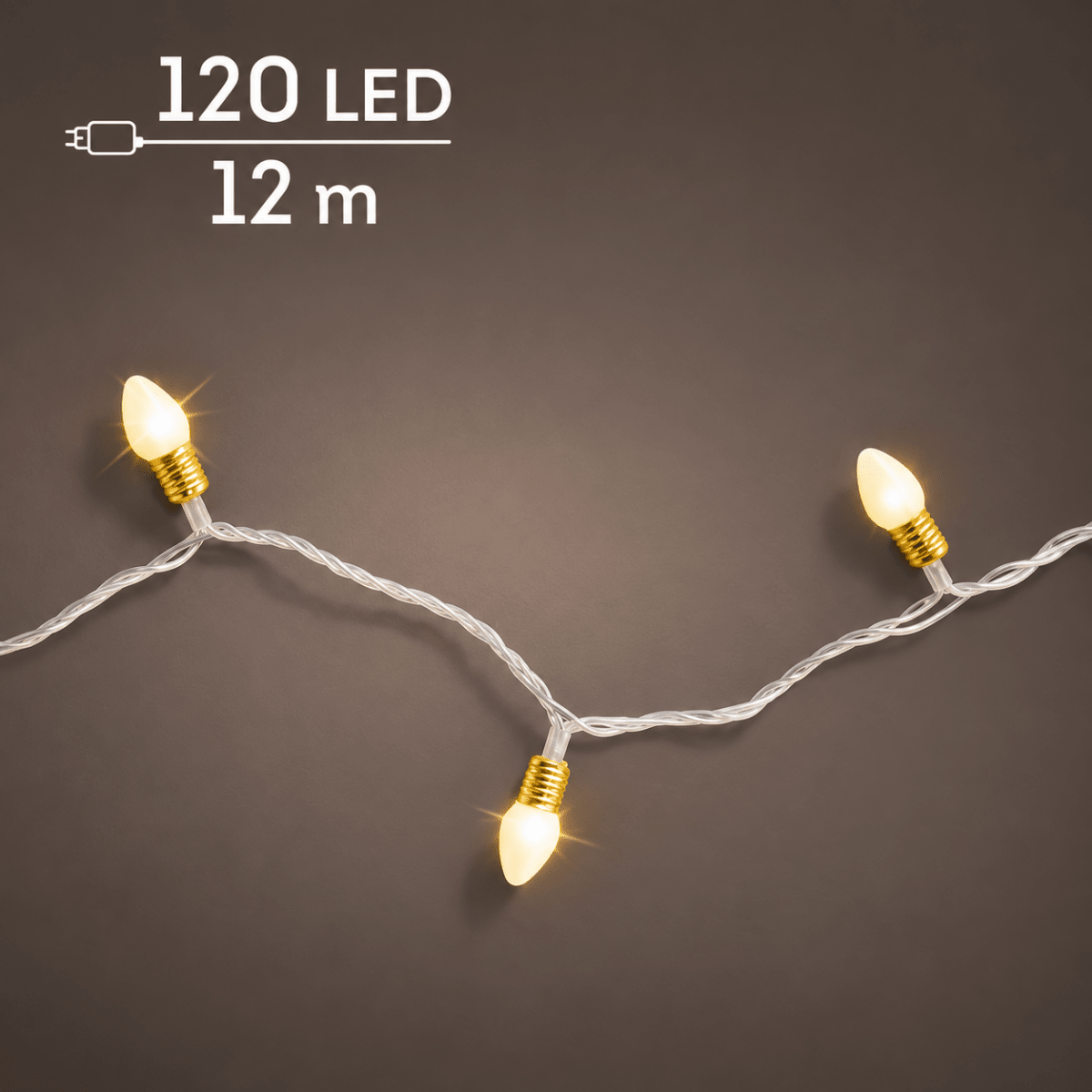 Luci LED Vintage Bianco Caldo con Cavo Bianco 11,9 m | Kaemingk - Perrone Shop
