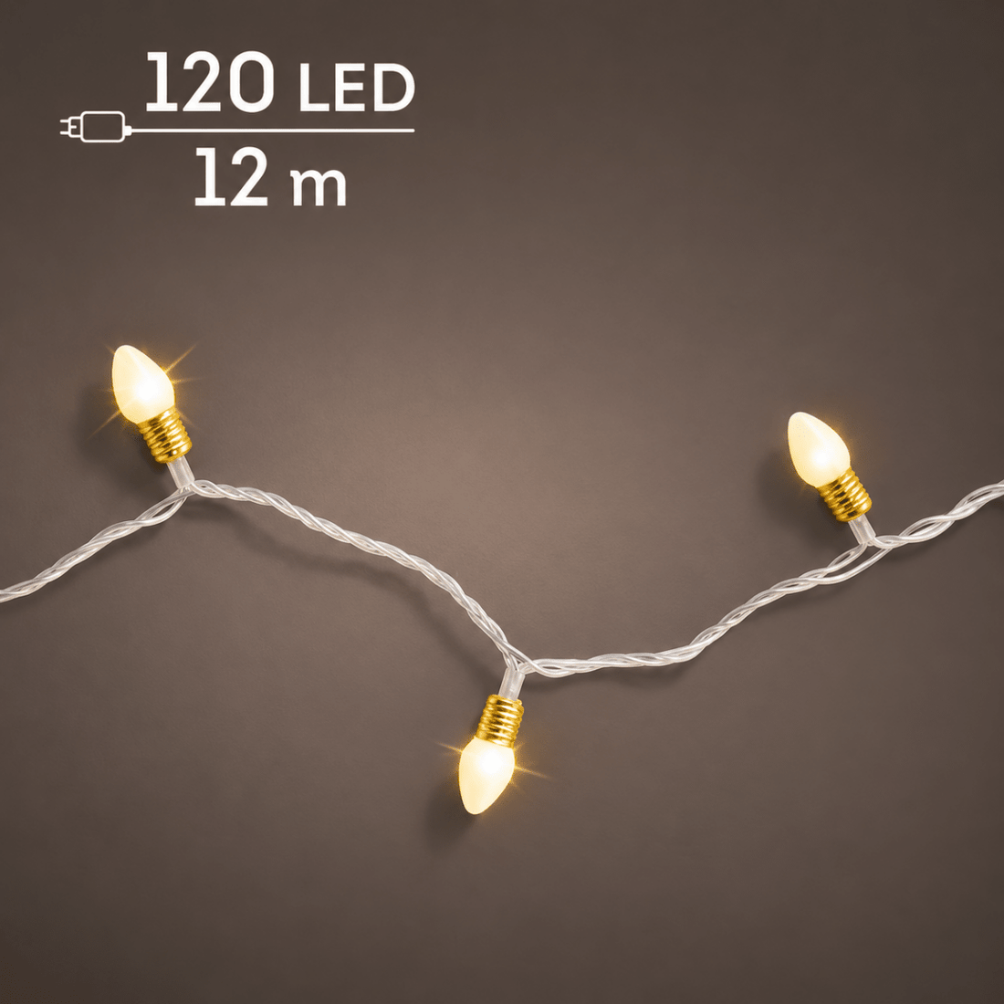Luci LED Vintage Bianco Caldo con Cavo Bianco 11,9 m | Kaemingk - Perrone Shop