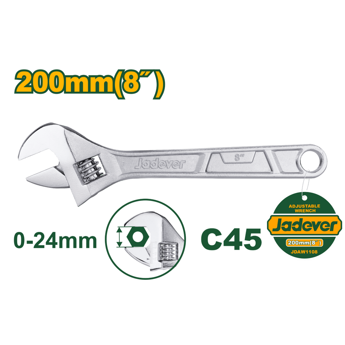 Chiave regolabile Jadever in acciaio C45 - Perrone Shop